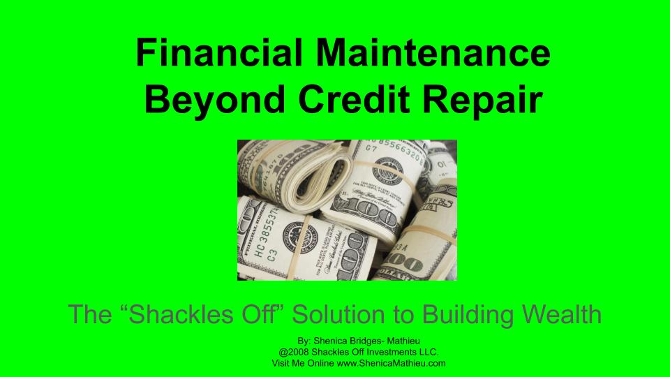 Financial Maintenance